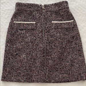 Women's Tweed Skirt - Black and White